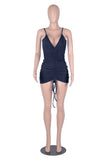 hirigin Sexy Ruched Bandage Dresses Women Summer Clothes Birthday Outfits Strap Backless Bodycon Mini Night Party Club