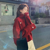 Sweater Women Printed Embroidery Simple Korean Style Harajuku Soft Warm Loose Students Streetwear Knitted Womens
