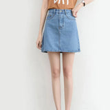Sexy Women Denim Mini Skirt Fashion Summer High Waist Korean Black Skirt Blue Package Hip Jeans Harajuku Plus Size