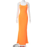 Strap Backless Long Maxi Dresses Party Club Vacation Outfits for Women Sexy Casual Summer Dress 2022 Wholesale