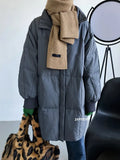 2022 Fashion Oversized Long Duck Down Coat Women Winter Thicken Puffer Jacket Loose Zipper Stand Collar Warm Snow