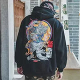 Boys Cool Men Hip Hop Hoodies Japanese Casual Sweatshirts Streetwear Men Women Loose Pullover Harajuku Devil Hoodie