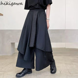 Wide Leg Pants for Women Harajuku Patchwork Striped Trousers 2022 New Bottoms Loose Casual Irregular Pantalon