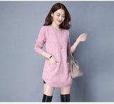 Woherb Korean Version Of The Long Round Collar Long Sleeve Slim Sleeve Knit Bottom Shirt Autumn And Winter New Pure Color Sweater Female Tide-Outfit