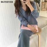 Casual V-neck Loose Long Sweater Dress Women Thick Autumn Winter Dress Female Full Sleeve Basic Jumper Dress femme 2019-Outfit