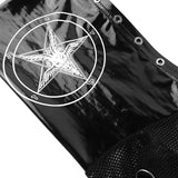 Dark Punk Fishnet Zip Up Cardigans Mall Gothic Faux Pu Hooded Crop Jackets Women Sexy Streetwear Club Smock Tops CF23407AH-Outfit