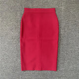 Quality Women New Rayon Bandgae Skirt Elegant Pencil Skirt Celebrity Sexy Club Party Wear Vintage