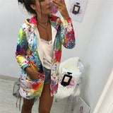 Tie Dye Jackets Autumn Harajuku Colourful Print Woman Hoody Sweatshirt Casual Pocket Zipper Oversized Thin Outwear