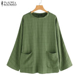 Check Shirts Women's Spring Blouse ZANZEA 2022 Casual Long Sleeve Blusas Female O Neck Tunic Plaid