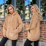 New Flannel Loose Hooded Long-Sleeved Woolen