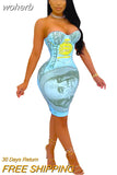 Dollar Print Pink Mini Dress for Women Elegant Halter Lace Up Bodycon Evening Club Party Dresses y2k Clothes Hot Girls-Outfit
