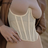Autumn Summer Fashion Club Sexy Women Corset Tops 2020 Sleeveless Bandage White Crop Tops Ladies Casual Black Tank
