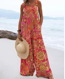 New Casual Fashion Print Strap Trousers Women's