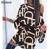 Women Abstract Print Inclined Mini Dress Without Belt 2022 Casual Femme Long Sleeve Robe Office Lady Clothing traf-Outfit