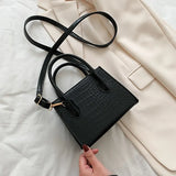 2022 Fashion Trend Women Small Crossbody Bag Faux Leather Shoulder Handbag Classic Crocodile Stone Pattern Zipper Solid
