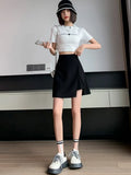 Women Spring Y2K Oversize Split Pencil Mini Skirt Summer School Girl Sexy High Waist Big Size A-line Skirt QT2025-Outfit