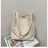 Bags for Women 2022 Corduroy Snap Button Shoulder Bag Large Capacity Reusable Shopping Bag Literary Buckle Tote Female