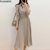 New Design Japan Style Women Chic Korea Basic Wear Casual Robe Solid Cotton Blend Vintage Long Maxi Shirt Dress Belt