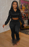 Autumn Hoodies Cropped Top and Pants Long Sleeve