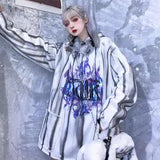 Flame Hoodie Streetwear Hip Hop Women Cartoon Sweatshirts Casual Autumn High Street Pullover Hoodies Funny Casual
