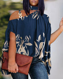 Plus-Size Women's Wear 2023 Summer New Fashion Off-Shoulder Casual Printed T-Shirt-Outfit