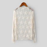Women Lace Floral Embroidery Blouses Shirt Ladies tops Sexy mesh Blouses Transparent Elegant See-through Black