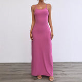 Spring/Summer New Print Sleeveless Elegance Elegance Open-Fork With Dress