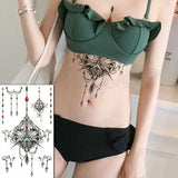 Temporary Tattoo Sticker Totem Flower Arrow Color Sexy Chest Back Fake Tatoo Waterproof Flash Tatto Body Art for Woman