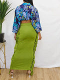 Kliou Side Tassel Women Skirt Elegant Unique Robe Straight Skinny Hight Waist Stretchy Hot Streetwear Style Female
