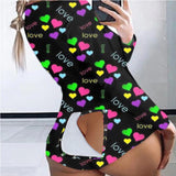 hirigin Short Jumpsuits Pijamas Women Butt Flap Sexy Plus Size Party Club Rompers Bodysuit Pijama Mujer Lingerie Боди