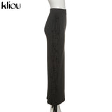 Kliou Side Tassel Women Skirt Elegant Unique Robe Straight Skinny Hight Waist Stretchy Hot Streetwear Style Female