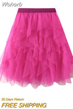 8 Color Girl Sweet Mesh Short Tulle Skirt Elastic Waist Fairy Tutu Ball Gown Mini Skirt For Spring Summer QT2179-Outfit