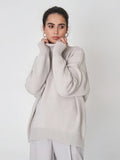Winter Women Turtleneck Sweater Solid Thick Warm Pullover Top Oversized Casual Loose Knitted Jumper Female Soft