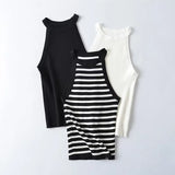 New Summer Style Slim And Slim Knit Collar Blouse-Outfit