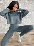 Autumn Print Long Sleeve Hoodies Top and Legging