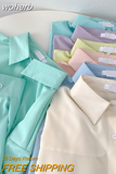 Spring Summer 2023 Women Fashion Tunic Chemise Oversize Femme Macaron Shirt for Women Office Blouse Korean Style Women-Outfit