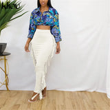Kliou Side Tassel Women Skirt Elegant Unique Robe Straight Skinny Hight Waist Stretchy Hot Streetwear Style Female
