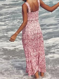2023 Women Summer Tank Dress Fashion Print Sleeveless Elastic Bust Split Female Elegant Street Dresses Clothing-Outfit