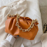 Luxury Designer Cloud Clutch Bag 2020 Hot New Trendy Fashion Ladies Thick Chain Shoulder Bag Soft PU Women Handbag