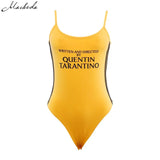 2017 Fashion Sexy Cotton Summer Bodysuits Women Yellow Stripe Romper Female Overall Summer Jumpsuit Skinny Work