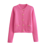 Spring Button Button Knitted Cardigan Jacket Xiaoxiang Style Women's Sweater 6427034-Outfit