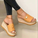 Womens High Heels Sandal Thick Bottom Casual Shoes Ladies Leisure Summer Wedges Sandals Woman Shoes Women Platform Mules