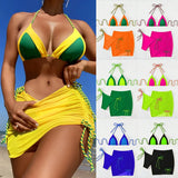 Woherb New 2024 Three-Piece Patchwork Bikini Women's