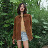 Women's 2025 New Burst Retro Anti-Skinned Velvet Long-Sleeved Jacket