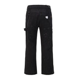 Ink Painted Wide Leg Flare Pants Mens Streetwear Straight Casual Jeans Harajuku Washed Retro Loose Denim