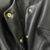Early Spring New Star Fashion Temperament Snail Metal Button Repair Leather Jacket Jacket