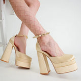 High Heels Wedding Shoes Women New Summer Sexy Sandals Women's Party Bow-knot Nightclub Banquet Shoes Platform Woman