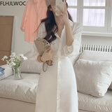 2021 Chic Korea Fashion Clothes Fenimine Vestidos Women Elegant Office Lady Vintage Single Breasted Button Solid Shirt