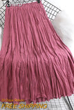 High Waist Solid Color Pleated Skirts Women's Mid-length Casual Skirt For Spring Summer QT1814-Outfit