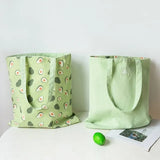 New Millet Wheat Fabric Double-sided Dual-use Shoulder Bags Cotton Linen Pocket Handbag Shopping Bag Female Canvas Cloth